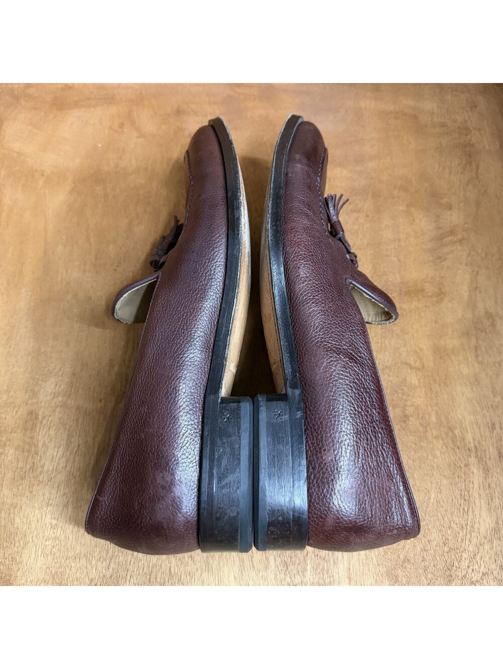 Allen Edmonds Perugia Tassel Loafers Mens 11 D Burgundy Pebbled Leather Shoes - Picture 7 of 11